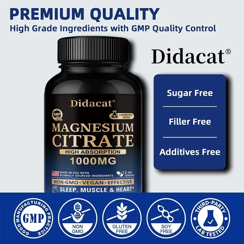 Magnesium Citrate - Max Absorption & High Potency Magnesium Complex Supplement for Heart Muscle Nerve Bone Health — image 5