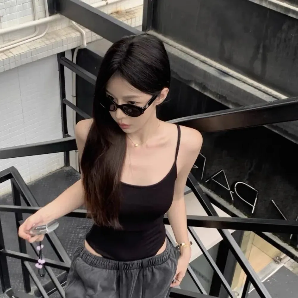 New Hollow Out Open-Back Tank Top with Sleek Padded Breathable Sleeveless Top Women Bodysuit — image 2