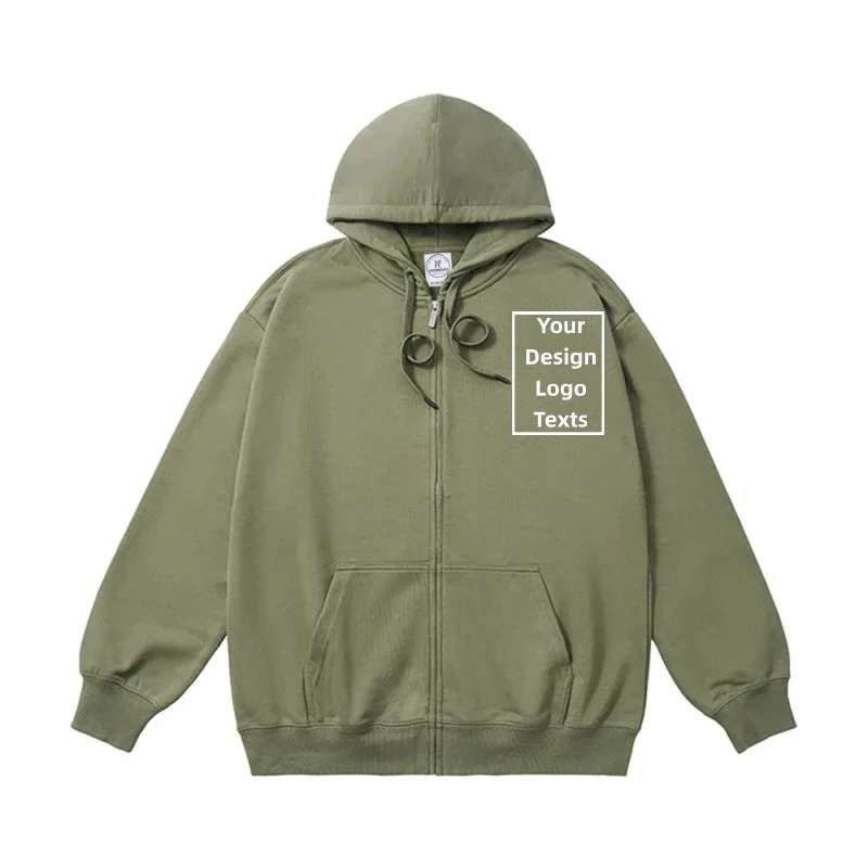 Customized Logo Zipper Hoodies Autumn Winter Fashion Embroidery Company Printed Sweatshirts Men Women Personality Hoody Pullover — image 11