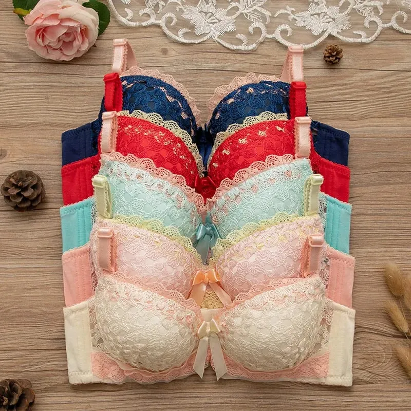 Women Underwire Sexy Lace Bra&Panty Shape‑Adjustable Push‑Up Bra For Small Bust Young Girls Anti‑Sagging Support Lingerie Set — image 3