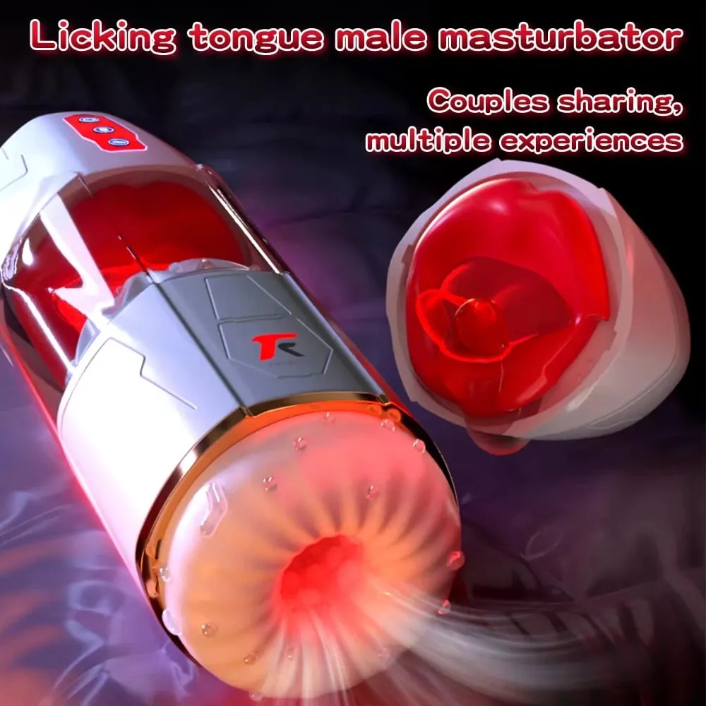 Automatic Male Masturbators-with 10 Sucking & Tongue licking & Vibrating Modes Blowjob Masturbation Cup Sex Toys for Men Coupes