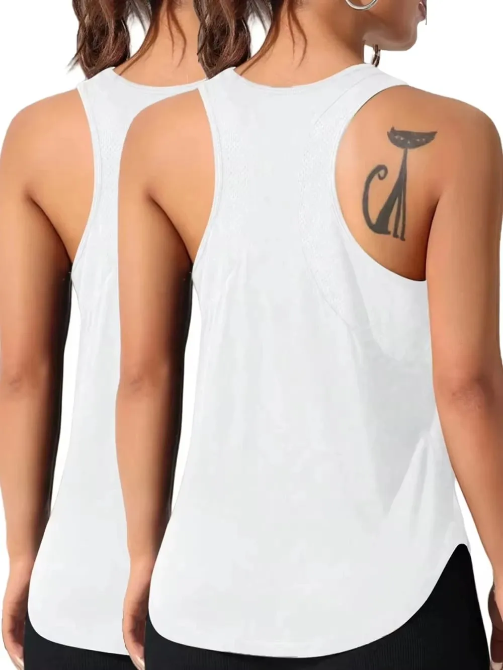 Womens Solid Sleeveless Tops Quick Drying Summer Sports Vest Loose Breathable Soft Gym Outdoor Wear Basic Womans Tank Shirts — image 11