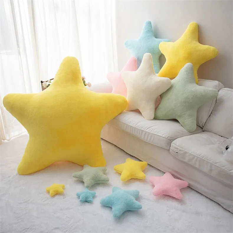 Soft Plush Star Shaped Pillow Decorative Cute Bed Pillow Cushion for Kids Bedroom Living Room - Plush Throw Pillow — image 1