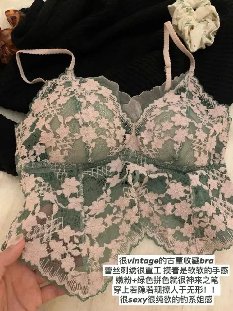 Sexy French Lace Halter Bra for Summer Wireless Crinkle Free Bralette for Small Bust Beautiful Back Lingerie Set S-XL MOYISU BC — image 5