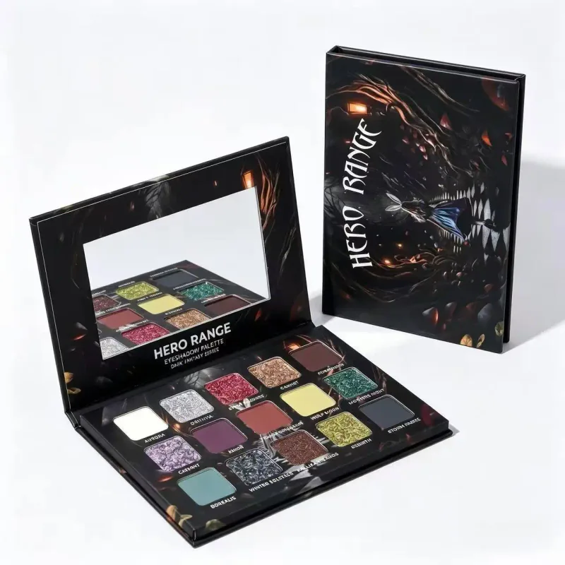 Dark Color Smoke 15 Color Eye Shadow Plate Glitter Shimmer Eyeshadow Palette Velvety Matte&Satin Finish for Eyes Long Lasting