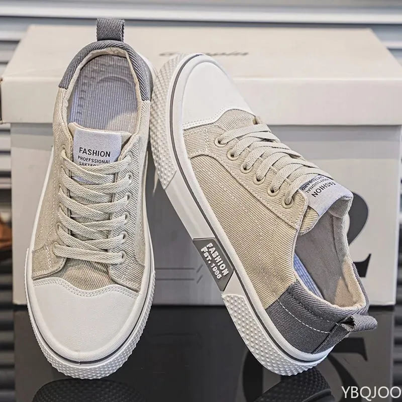 Summer fashionable comfortable canvas shoes new breathable versatile board shoes men soft soled simple lace up men's shoes
