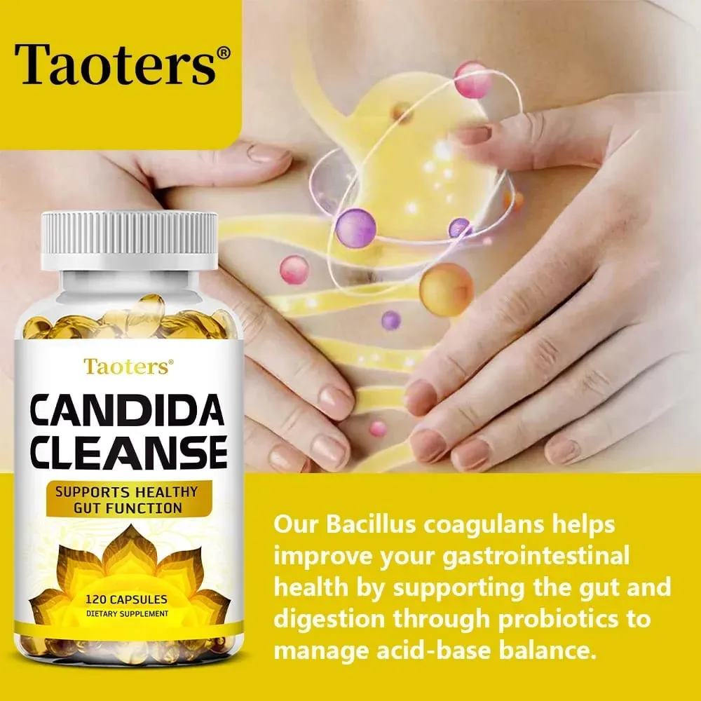 Candida Cleanse - Limpeza do Fígado Desintoxicante Apoia a Saúde Intestinal Limpeza do Cólon Aumentando a Energia 120 Cápsulas