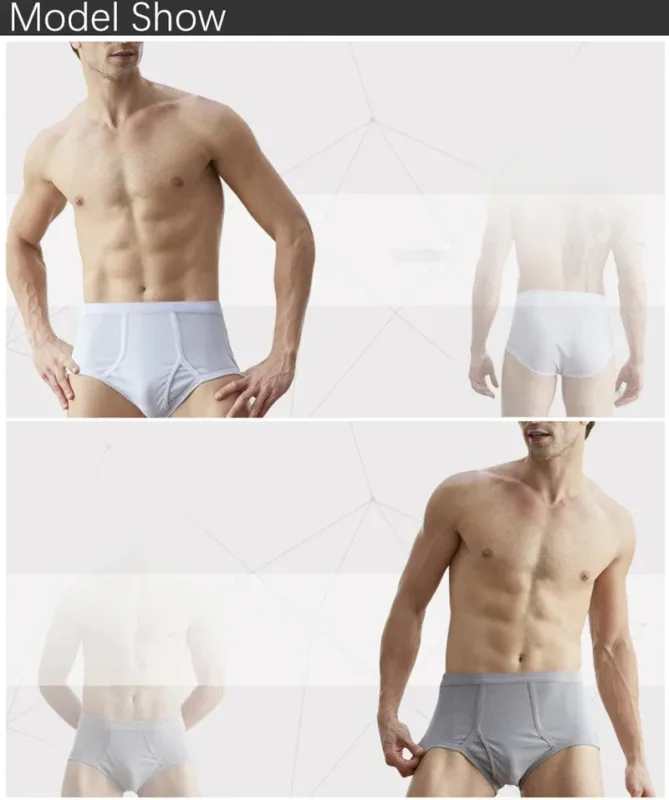 Solid Color Fat Plus Size Men's Underwear Mens Underpants 100% Cotton Comfortable Breathable Loose Large Size Men Briefs Panties