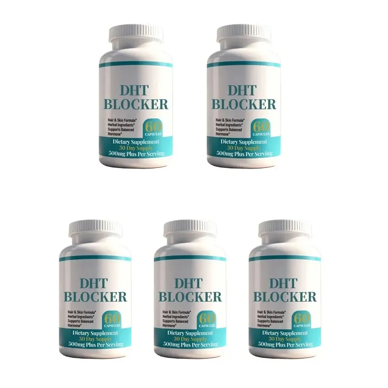 DHT Blocker Capsules with Biotin 5000mcg Vitamin C D E B6 & Zinc for Healthy Hair and Skin Support Gluten-Free 60 Count — image 12