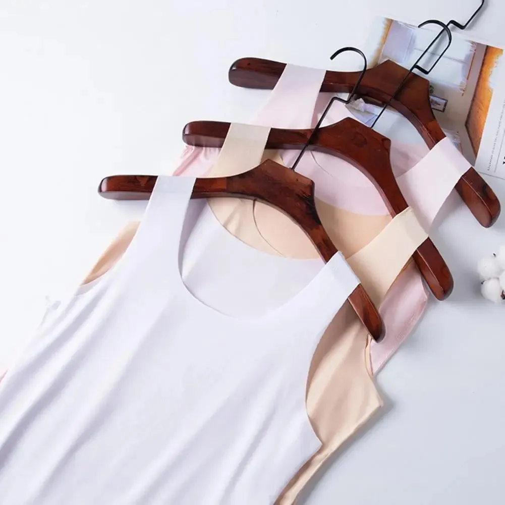 Women Bottoming Vest Ice Silk Seamless Sleeveless Pure Color Plus Size Stretchy Round Neck Dry Dry Cooling Camisole Basic Top 80 — image 4