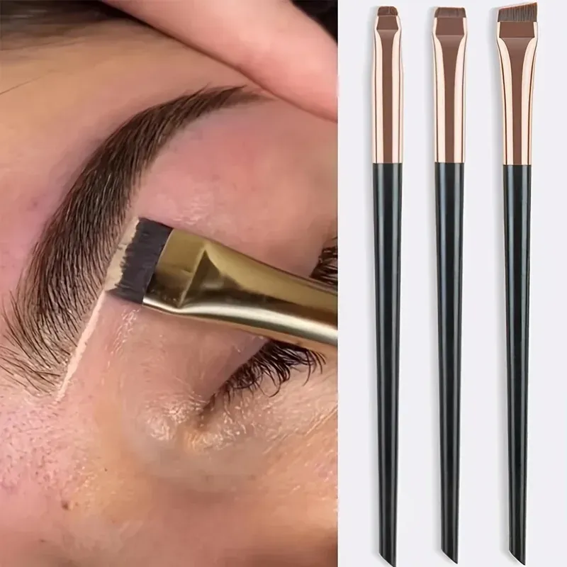 3/6/9/12Pcs Angled Eyeliner Brush Micro-Fine Tip for Brows & Cut Crease Vegan Professional Makeup Brushes — image 1
