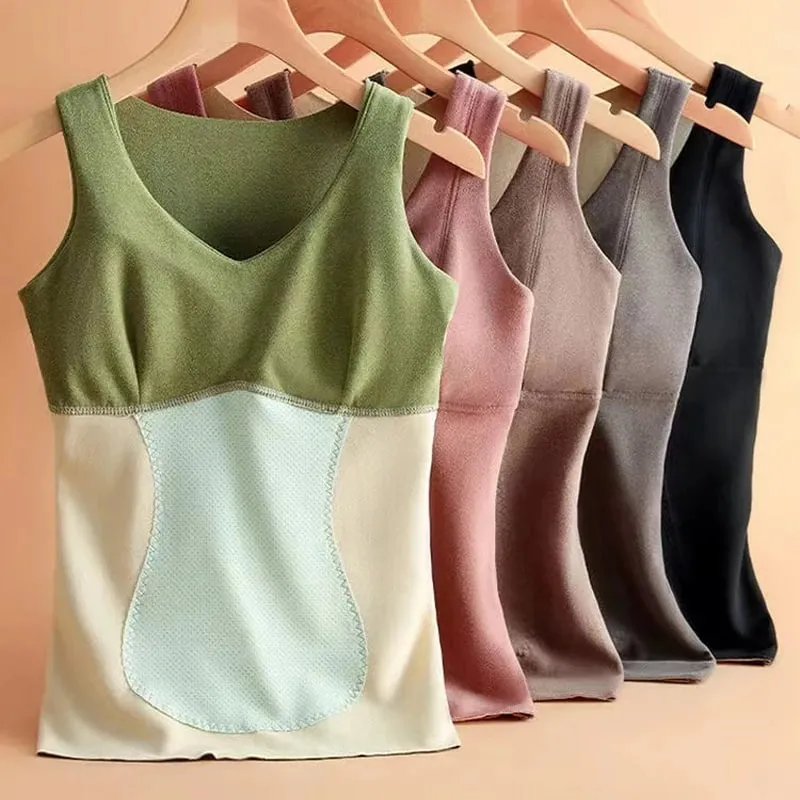 Winter Fleece Thermal Vest for Women Thickened Thermo Lingerie Seamless Soft Warm Inner Wear Female Undershirt With Bra Padded — image 4