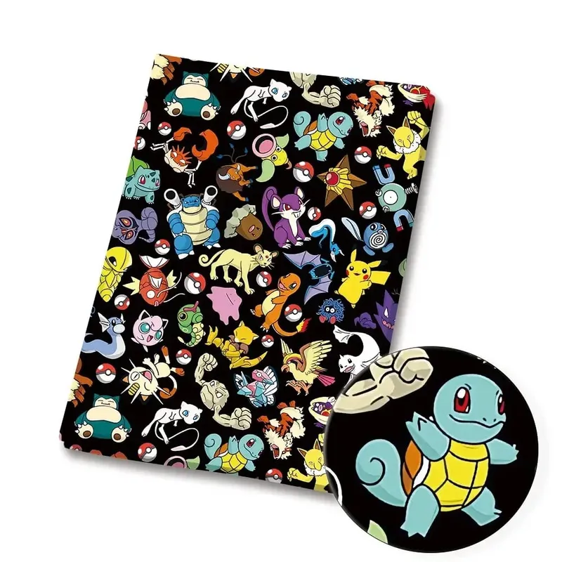Pokemon Cartoon Fabric140*50cm Ruční šití Patchwork Quiltování Dětské šaty Domácí prostěradlo Potištěná látka Fabric Šití děti
