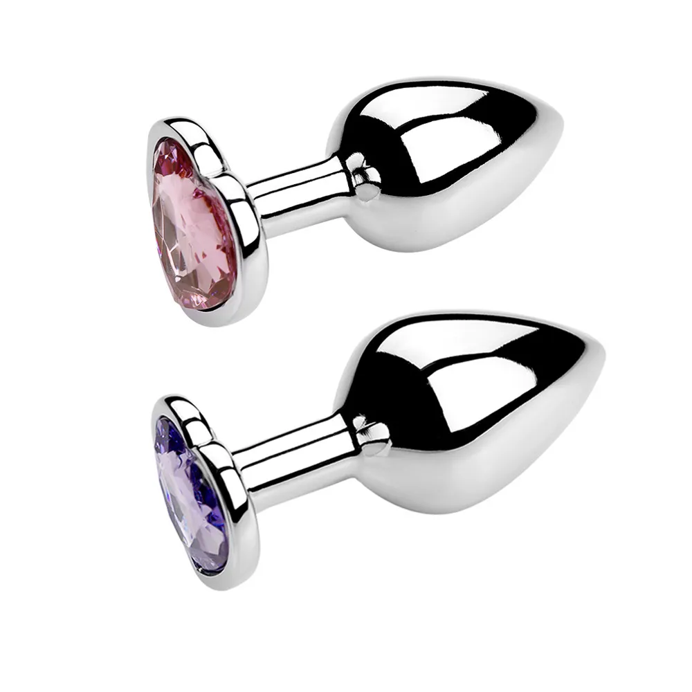 Heart Shaped Metal Anal Plug Butt Plug 6 Colors S/M/L Sizes Unisex Adult Sex Toys for Men Women Anal Massager Pleasure Toy — image 4