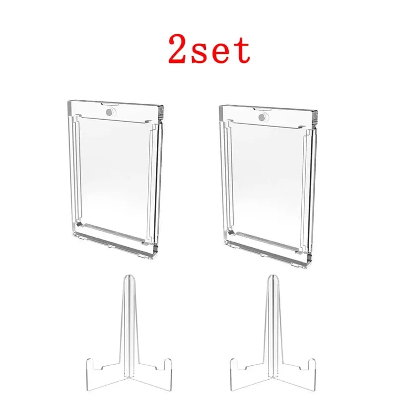35PT Magnetic Card Holder Set Display Case Fit for YuGiOh Pokmon Game Sports Trading Cards Sleeves Hard Acrylic Protector Toy — image 8