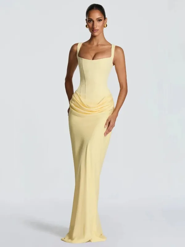 Women Green Ruched Elegant Satin Maxi Dress Mermaid One-shoulder Cutout Slim Fit Flowy Vestido 2026 Lady Summer Evening Vestidos — image 10