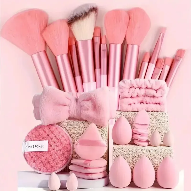 33pcs beauty set makeup kit large and small beauty sponges for flawless makeup application and removal of makeup full set — image 9