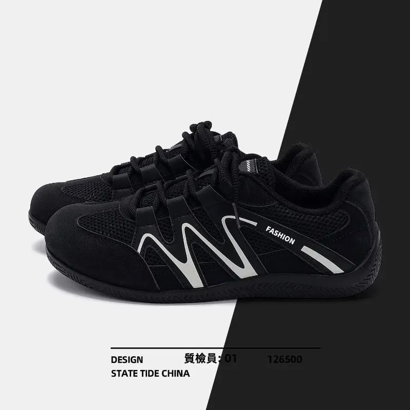 Men's Mesh Breathable Casual Sneakers Lace Up Flat Sole Fashion Sport Shoes Daily Walking Ladies Lightweight Athletic Footwear — image 3