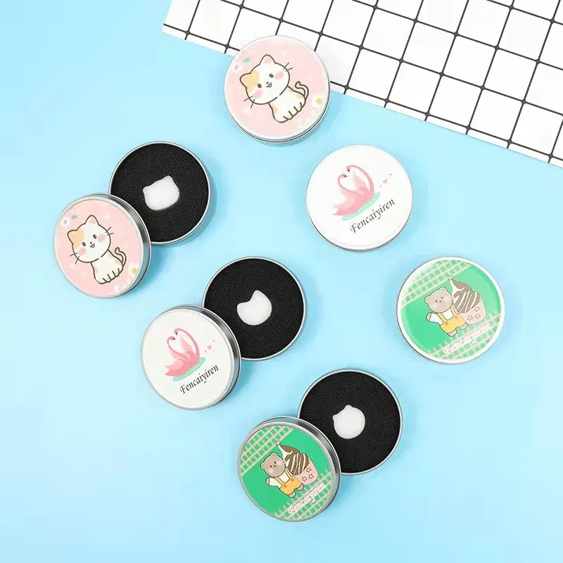 1 Set Cartoon Cat Make Up Brushes Cleaner Sponges Cosmetic Brushes Drying Wash Eyeshadow Colors Removal Portable Cleaning Cases — image 5