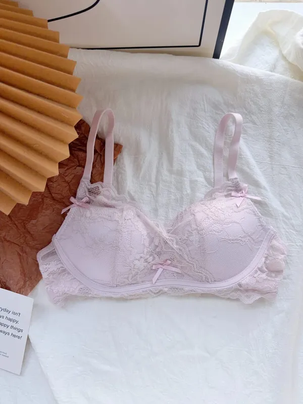 Cute Red Bra and Panty Set Women Comfortable No Wire Push Up Lingerie Sexy Bridal Wedding Lingerie Set Girls Birthday Present — image 13