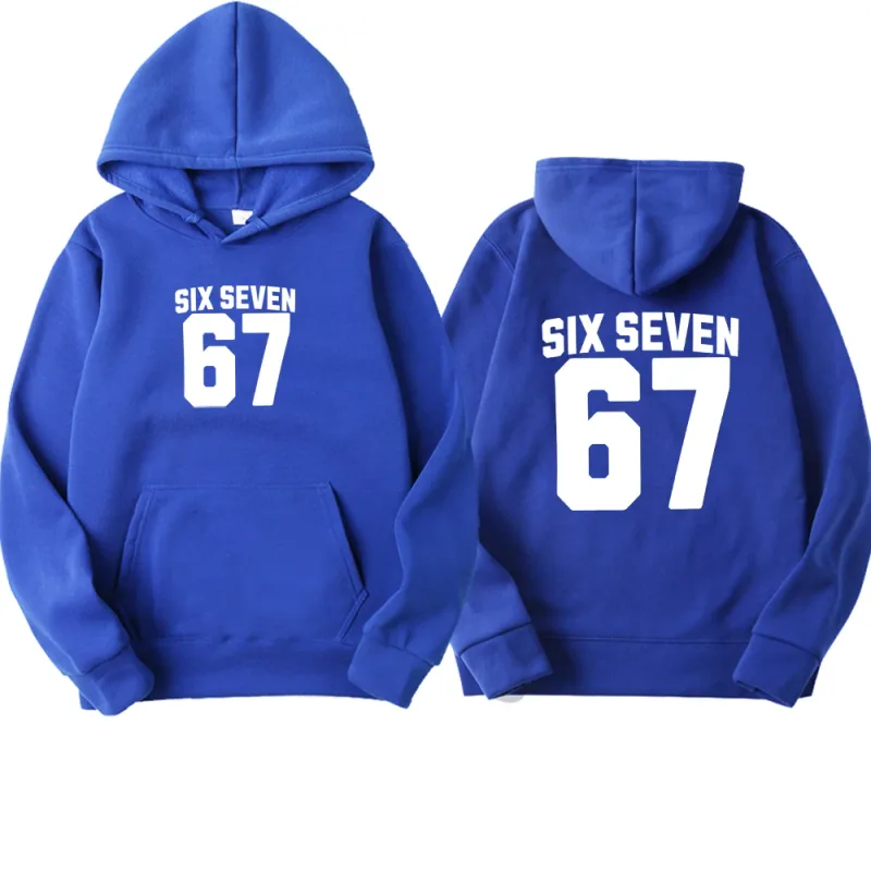 Men's Hoodie Six Seven 67 Number Letter Double Sided Print Pullover Sweatshirt Long Sleeve Loose Casual Hooded Tops Streetwear — image 9