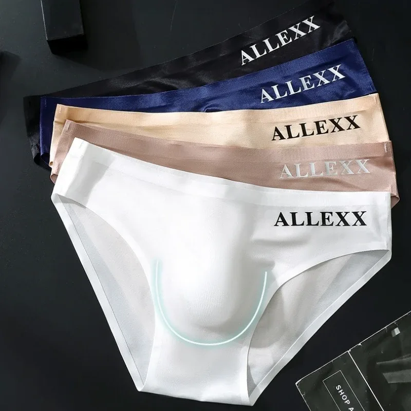 Men's Seamless Ice Silk Briefs Sissy Convex Pouch Panties Ultra-thin See Through Lingerie Underpant Elastic Low Rise Underwear — image 2