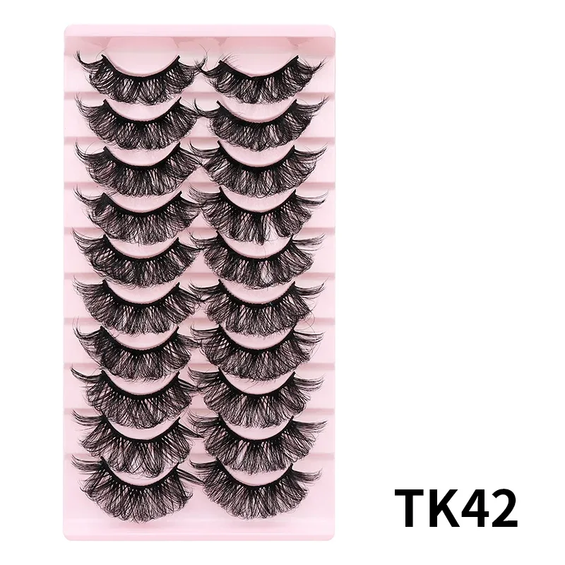 10 párů Russian DD Curl Bulk Fluffy Strip Lashes Přírodní měkké umělé řasy Opakovaně použitelné ručně vyrobené řasy pro každodenní a párty — image 25