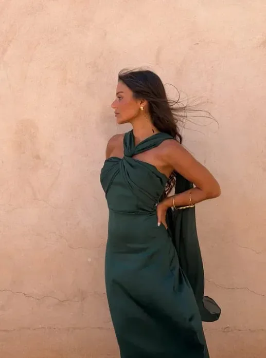 Solid Color Strapless Ribbon Women Summer Dress Sexy Sleeveless Backless High Waist Slim Maxi Vestidos 2026 Lady Vacation Outfit — image 12