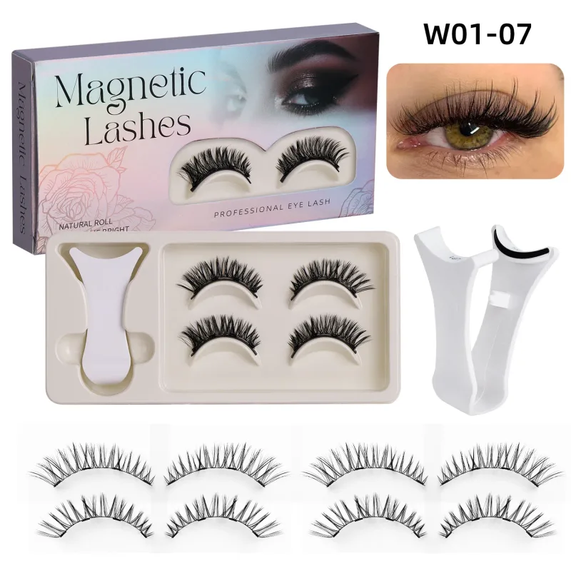 2Pairs Magnetic Eyelashes 3D Natural False Eyelash Reusable Easy Wear Eye Makeup Set Gluee-free Lashes — image 12