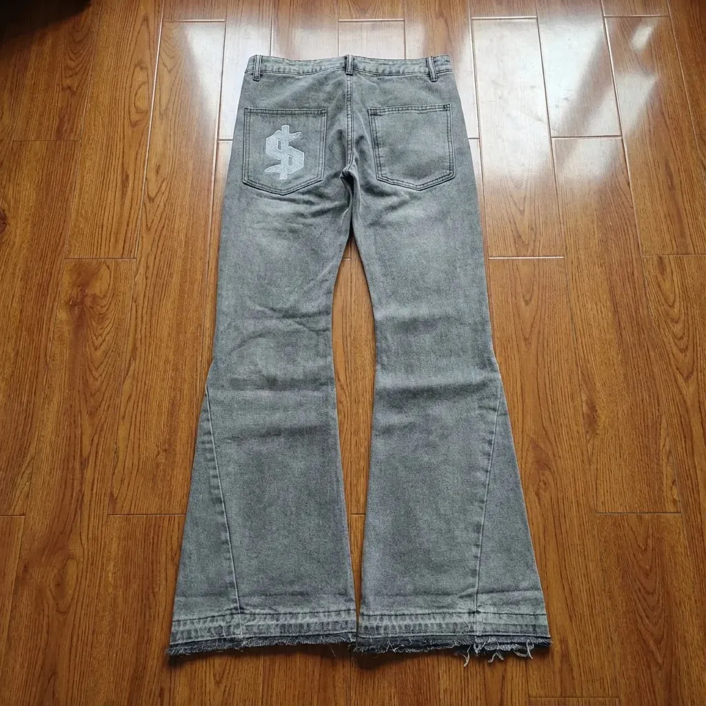 High Waisted Light Color Design Washed Commute Slim Fit Baggy Denim Pants 2026 Classic Popular Style Straight Leg Jeans — image 3