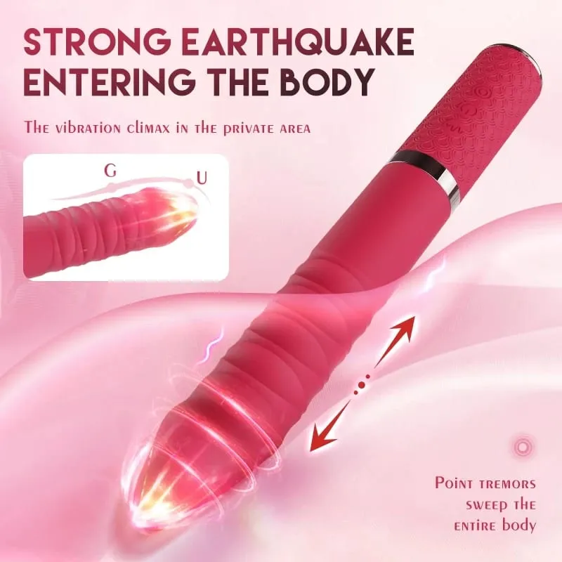 Penggetar Tujahan G Spot Penggetar Kelentit Kalis Air & Boleh Dicas semula Realistik Silikon Dildo Vibrator Rose Mainan Seks untuk Wanita — image 2