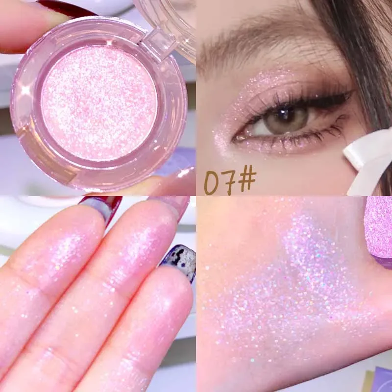 1 Pcs Monochrome High Gloss Waterproof Eye Shadow Peachy Pink Long Lasting Silky Easy To Color Diamond Shiny Eye Shadow Cosmetic — image 13