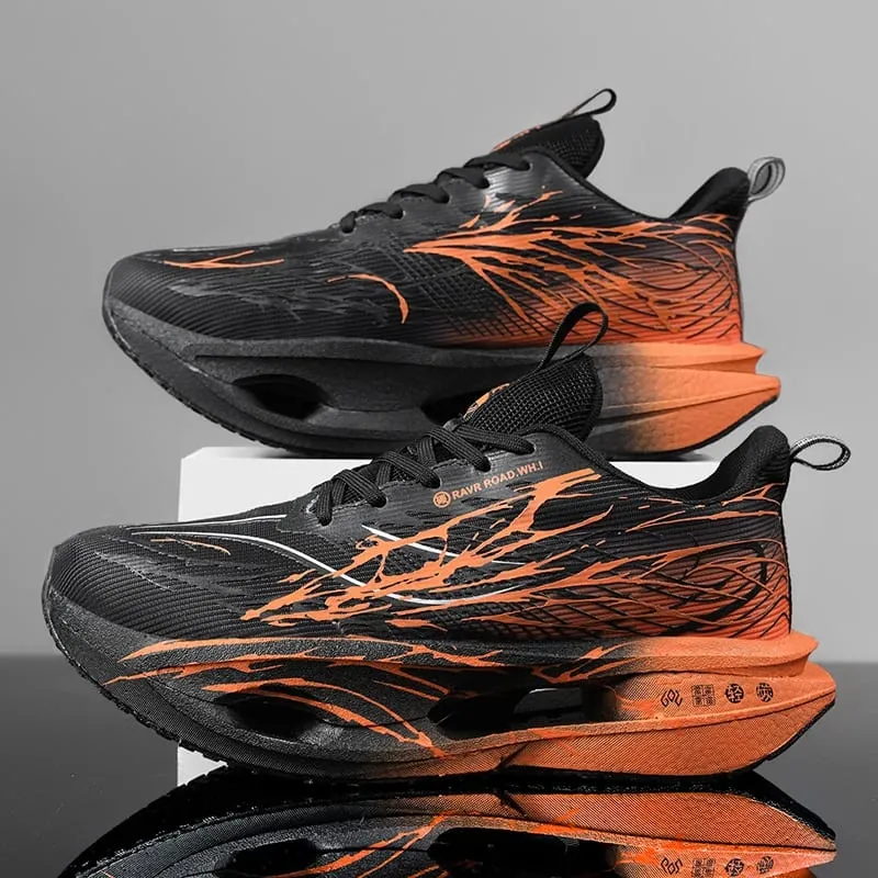 Men Women Ultra Light Carbon Plate Running Shoes Breathable Mesh Upper Soft Midsole Rubber Outsole for Running Training Sneakers