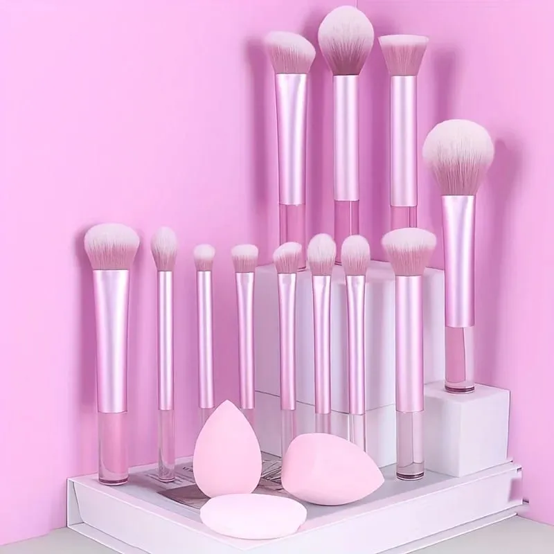 12pcs Multi-Functional Complete Makeup Brush Set: Loose Powder Brush Blush Brush Foundation Brush Eyeshadow Brush Blending B — image 8
