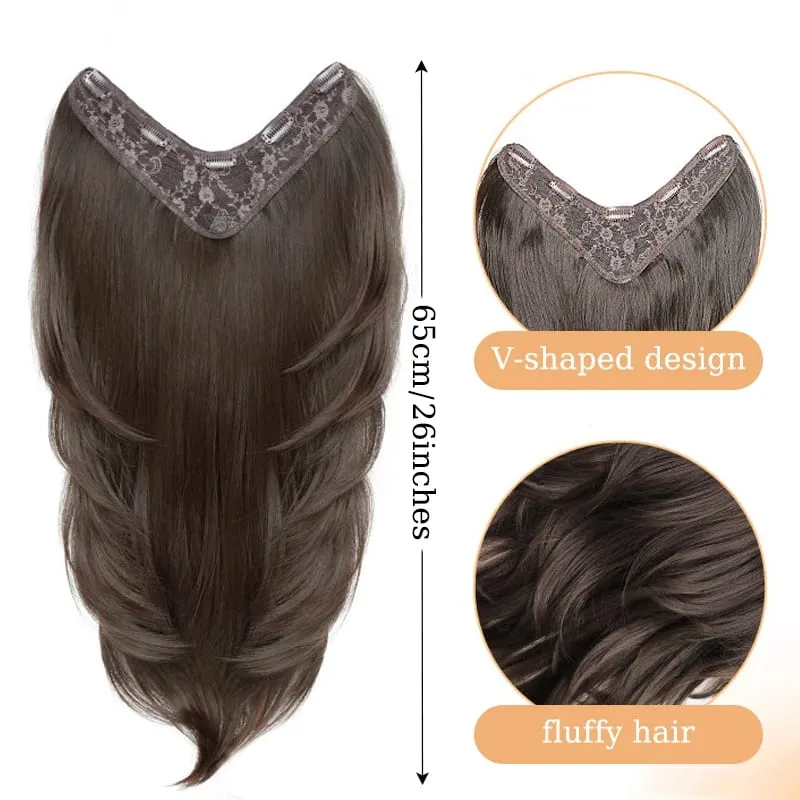 Clip in Hair Extensions Wig Synthetic Hairpiece High Layered Inward-Curled Hair Extensions with 5 Clips for Women Daily Use — image 4