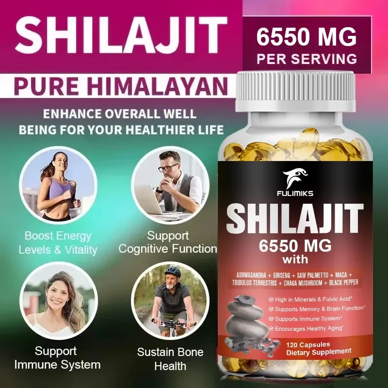 Shilajit Fulvic Acid Supplement with Chaga & Black Pepper Boosts Energy Stamina Immunity Brain Health & Vitality — image 3