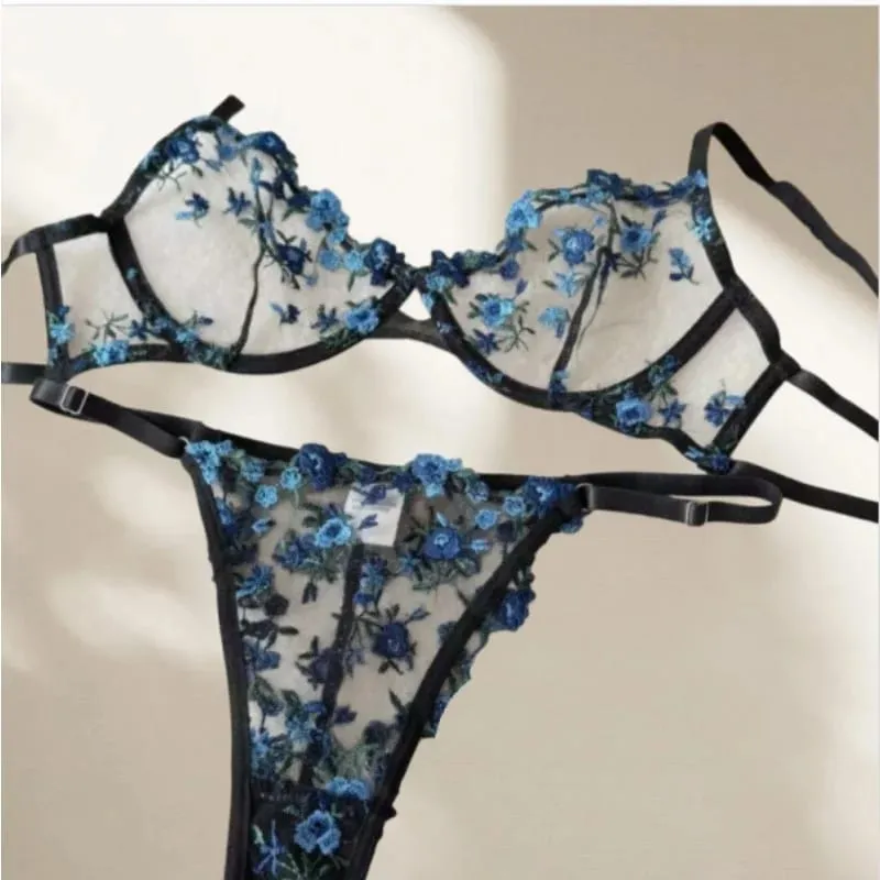 Sexy Sheer Lace Flower Embroidery Underwire Bra for Women Large Breast Minimizer Anti‑Sagging Comfort Everyday Wear YEMOMO S‑XL — image 1