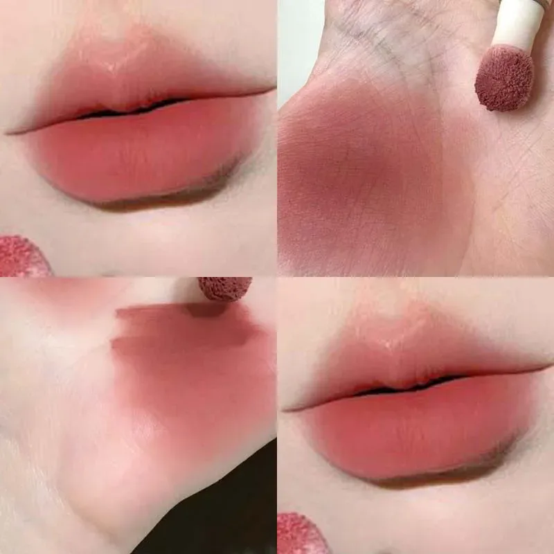 Mousse Velvet Matte Lip Tint Sponge Tip Design Creamy Non-Dry Texture Soft Foggy Finish for Natural Daily Lip Makeup