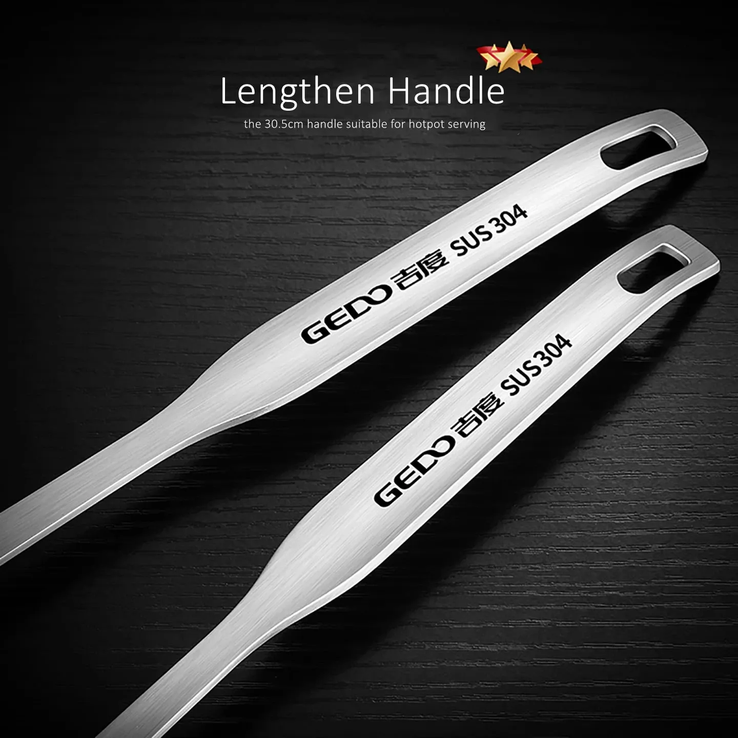 Certification LFGB Passoire et cuillère à soupe en acier inoxydable 304 pur, longueur 30,5 cm, ensemble louche et passoire résistante aux chutes — image 5