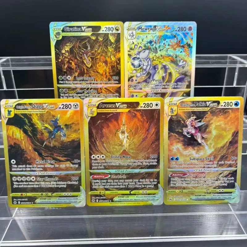 DIY Collection Cards Psyduck Salamence Crobat Mewtwo ex EN Self Made Single Card Classic Game Anime Card Gift Toy — image 2
