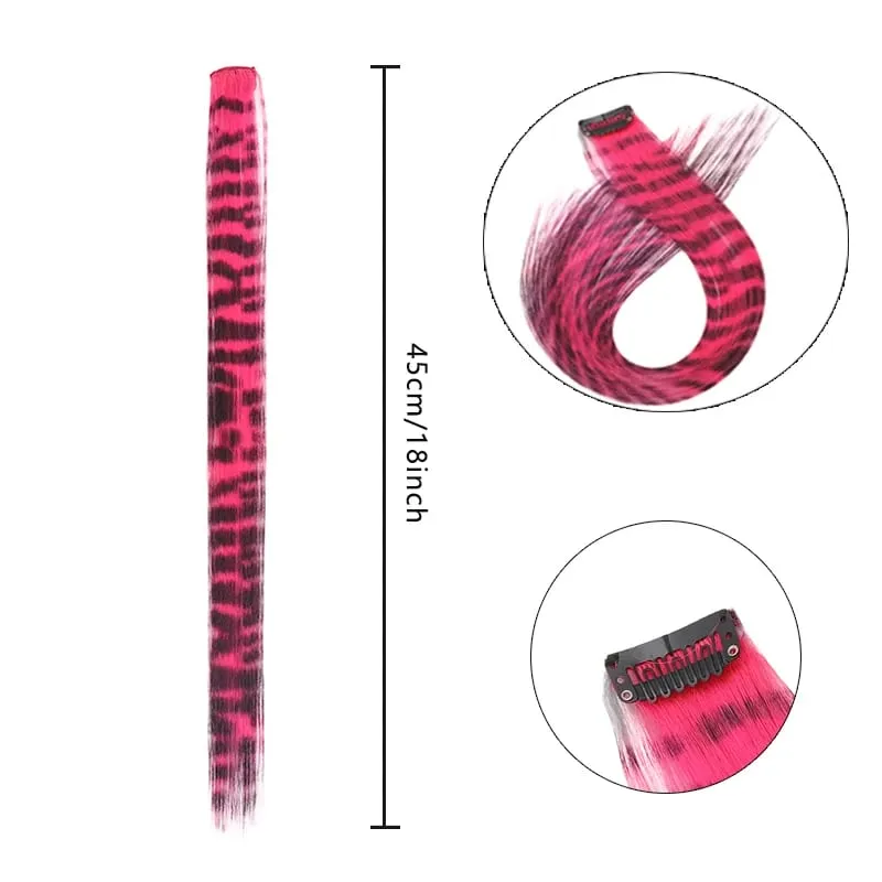 18 inch synthetic feather colored hair extensions with color integrated hair clips and wigs suitable for women's party outfits — image 5