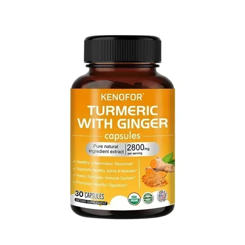 Turmeric Curcumin Capsules 1600mg with Ginger & MSM Antioxidant Support Joint Comfort Heart Cognitive & Digestive Wellness — image 8