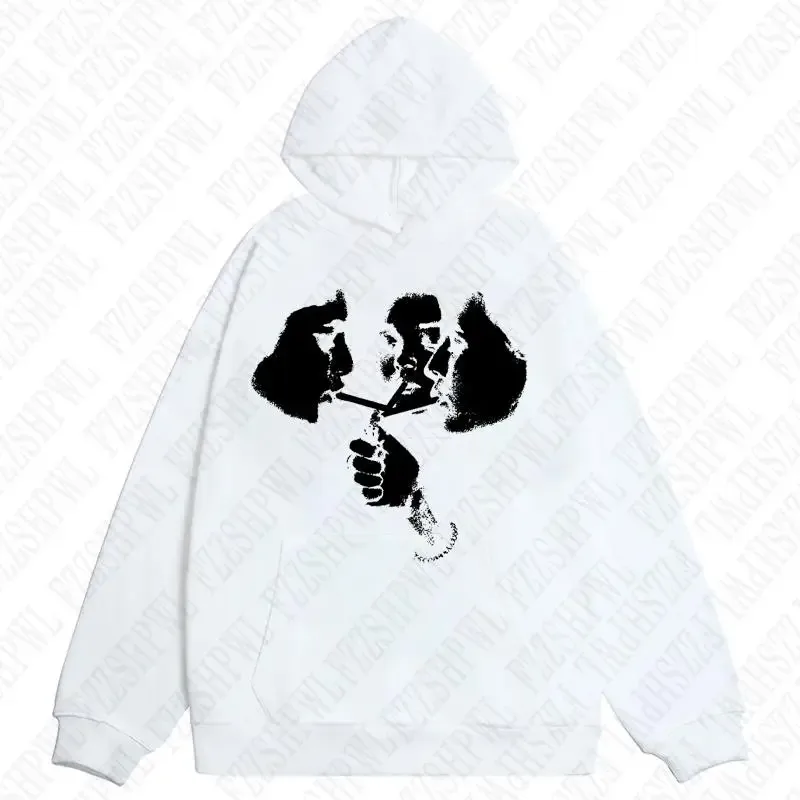 2025 hot trend 2000s men's fashion Harajuku Gothic pattern sports hoodie retro punk hip-hop casual streetwear — image 11