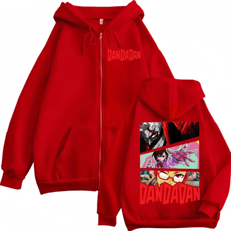 Dandadan Cartoon Graphic Zipper Hoodies Japanese Anime Style Zip Up Hooded Sweatshirts Men Women Fashion Y2k Oversized Pullovers — image 5