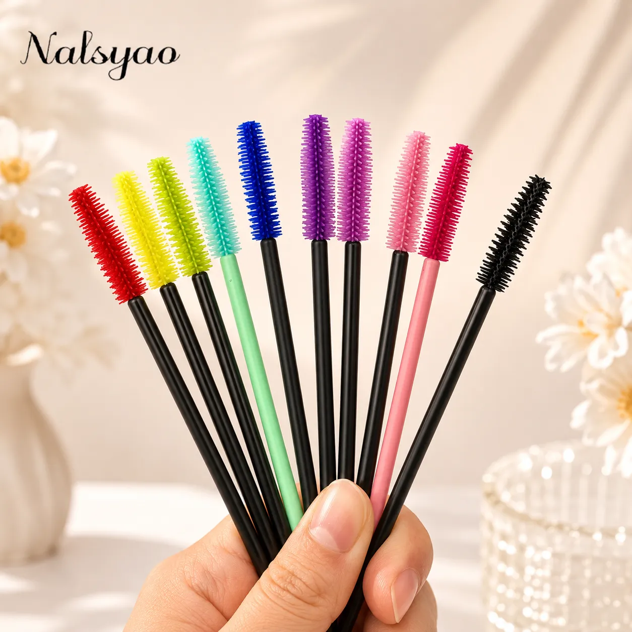 50 Pcs Disposable Silicone Mascara Stick Applicator Eyelash Extension Makeup Tools Eye Eyelashes Brushes Lash Makeup Brush — image 5