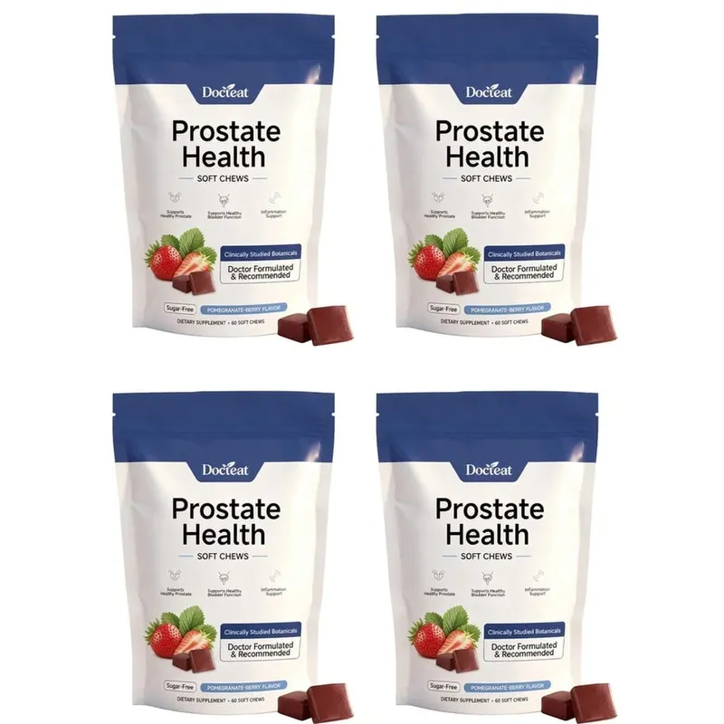 Doceat Prostate Health Soft Chews with Zinc Vitamin C and Plant Sterols Sugar-Free Pomegranate-Berry Flavor 60 Soft Chews — image 8