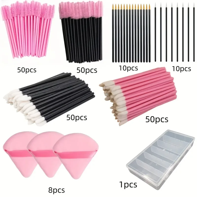 229PCS Set Berus Mekap - 100 Bulu Mata & 100 Berus Bibir dengan Sarung Penyimpanan Kit Semua-dalam-Satu untuk Pemula/Pro (Kegunaan Salun & Rumah) — image 7