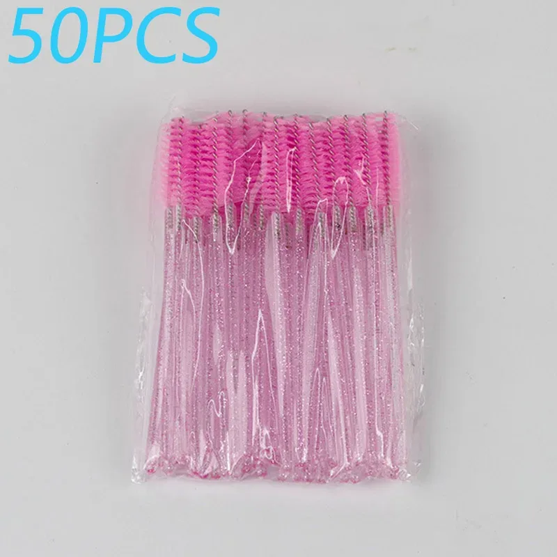50pcs Crystal Rod Disposable Eyelash Brushes Eyelash Comb Eyebrow Comb Eyelash Curl Spiral Multi purpose Portable Makeup Brush — image 8