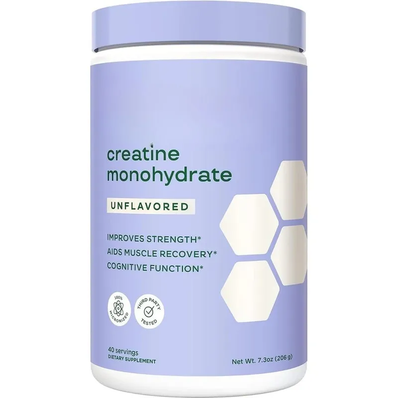 Creatine Monohydrate Powder 100% Micronized Improves Strength Supports Muscle Recovery and Cognitive Function 206g 40 Servings