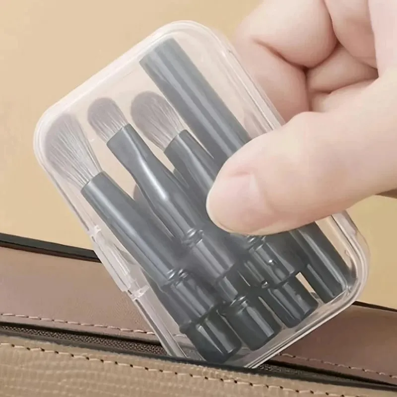 6-teiliges Mini-Reise-Make-up-Pinsel-Set mit abnehmbarem Aluminiumrohr, tragbarem Lidschattenpinsel und Aufbewahrungsbox — image 2